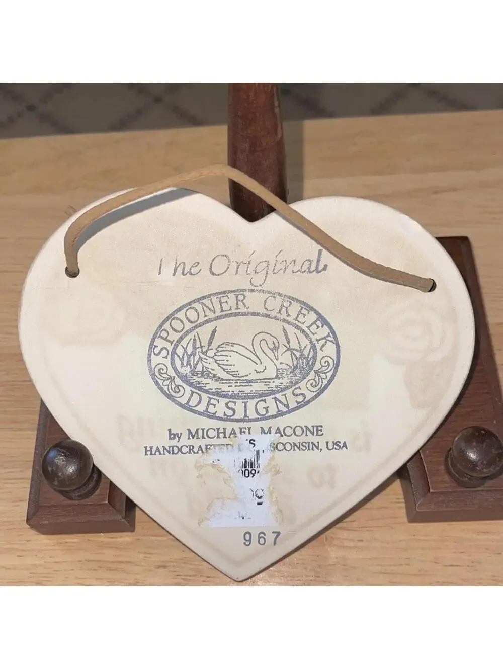 Hand crafted Ceramic heart plaque NWOT